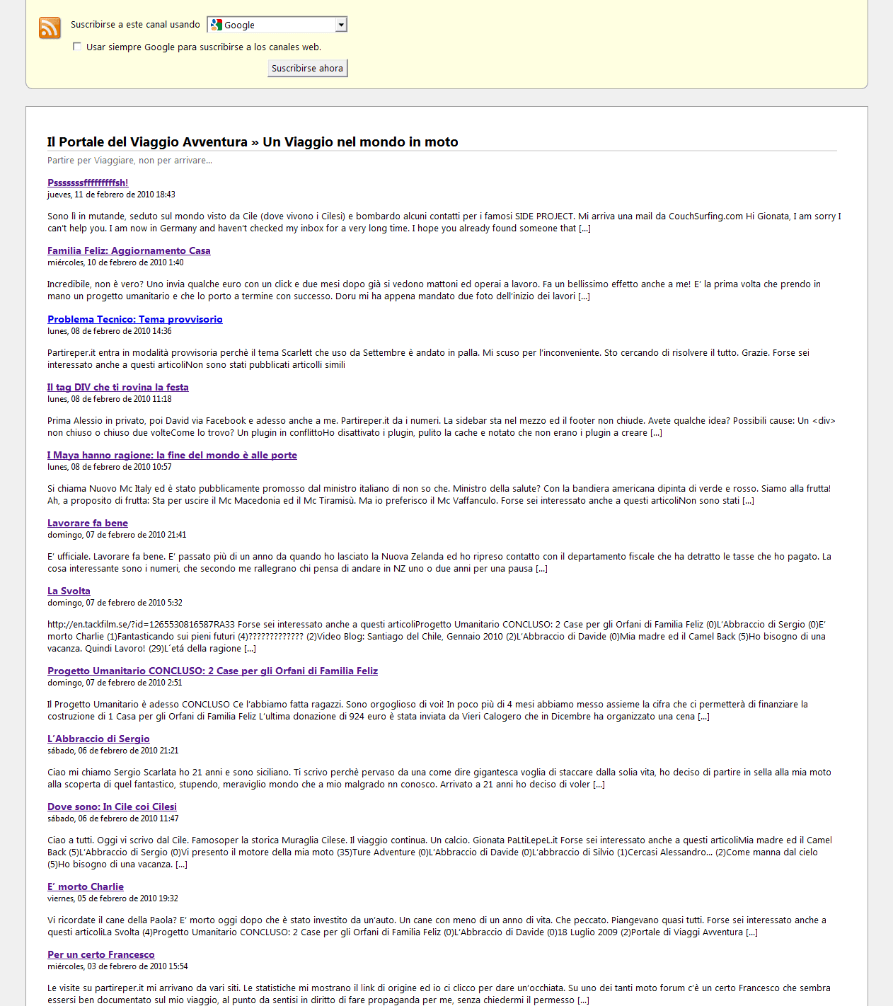 partireper.it gionata nencini tutorial feed rss