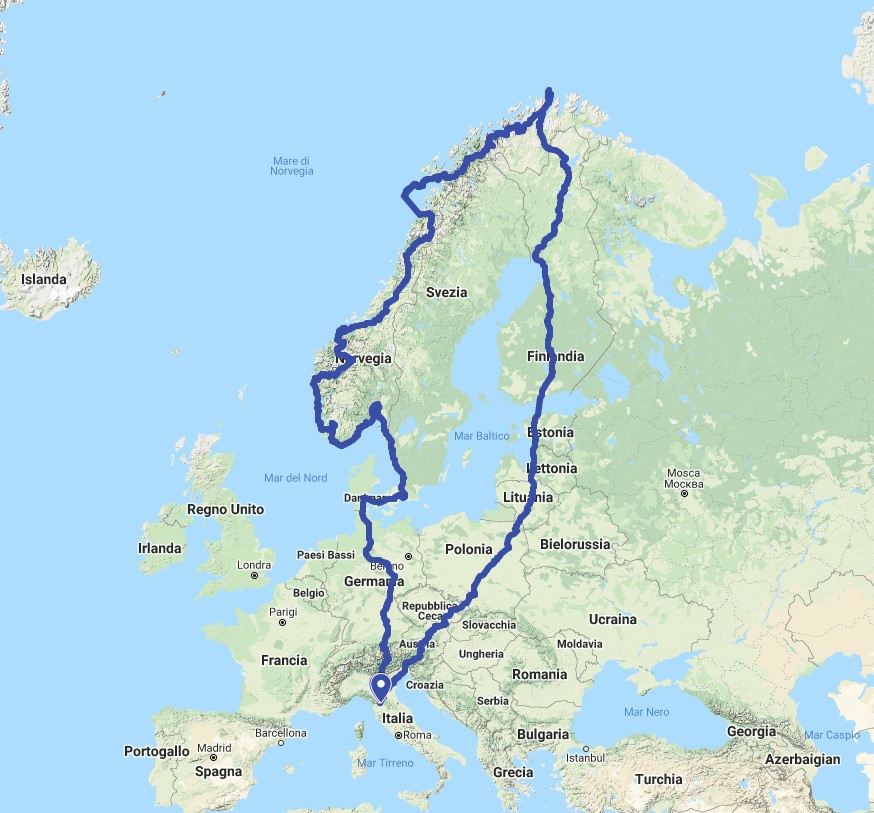TAPPA 9: Italia - Capo Nord, 10.600 km in moto