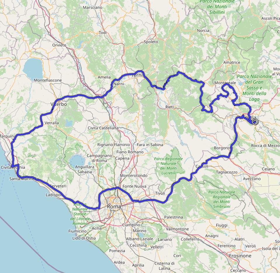 504 km fra Abruzzo e Lazio, fino al mare