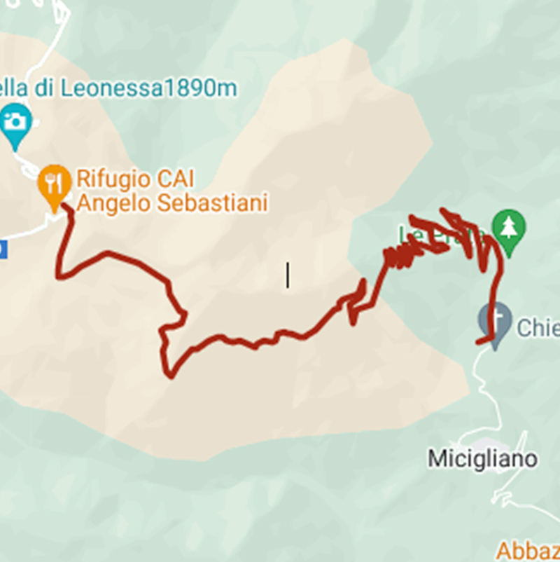 11 km di sterrato medio tra Micigliano e Leonessa